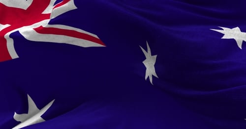 Realistic Waving Australian Flag Animation Background