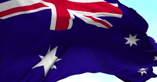 Realistic Waving Australia National Flag Loop