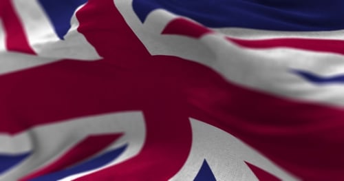 Realistic Waving Union Jack Flag Loop Motion Graphic