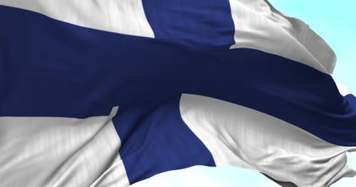 Waving Flag of Finland Realistic 3D Animation