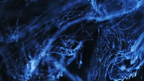 Abstract Blue Ink Swirling Background Animation