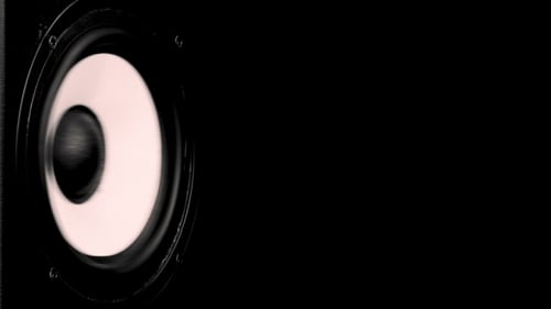 Speaker Cone Pulsating on Black Background
