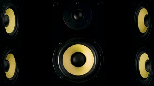 Studio Speakers Four Speakers on a Black Background