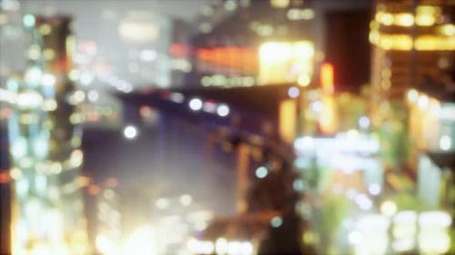 Defocused Background of City Night Light Blur Bokeh