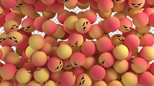 Angry Emoji Balls Filling Screen Transition