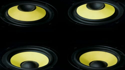 Studio Speakers Four Speakers on a Black Background.