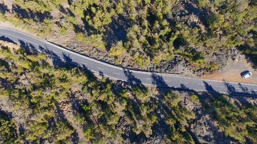 Road Over Clouds on Teide Mountains in Tenerife, Canary Islands