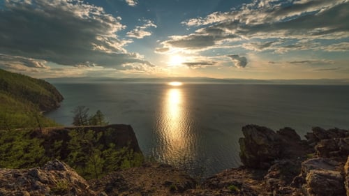 Sonnenuntergang auf dem See,
