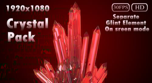 Glowing Red Crystal Cluster Growth Animation