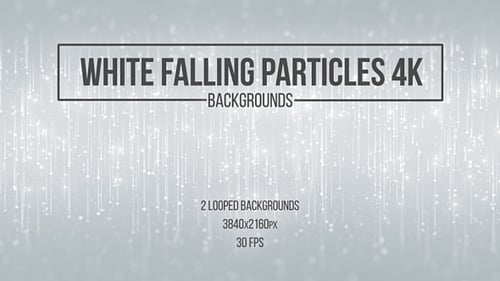 White Sparkling Falling Particles Loop Background 4K