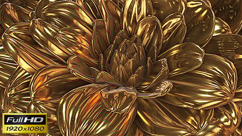 Golden Abstract Flower Blooming Seamless Loop Background