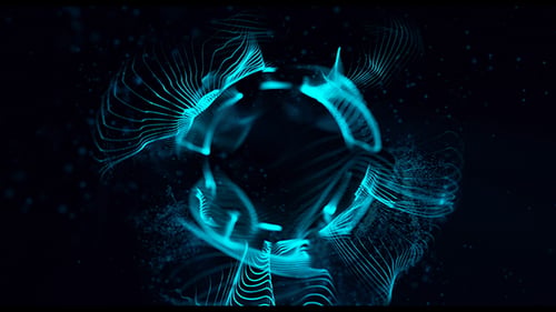 Glowing Abstract Lines Dynamic Particle Reveal Intro