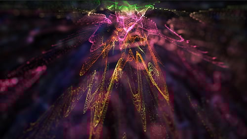 Dynamic Abstract Glowing Particle Waves Background