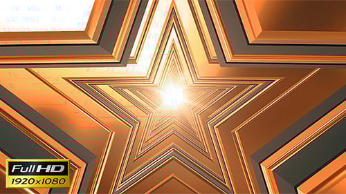 Golden Star Tunnel Background Loop Animation