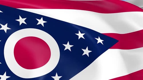 Realistic Ohio State Flag Waving Animation