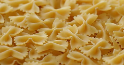 Close Up of Uncooked Bow Tie Pasta