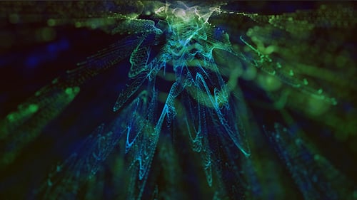 Blue and Green Particles