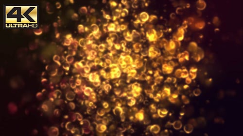 Golden Shimmering Bokeh Particles Abstract Festive Background