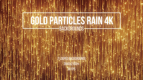Sparkling Gold Particles Falling Rain Background