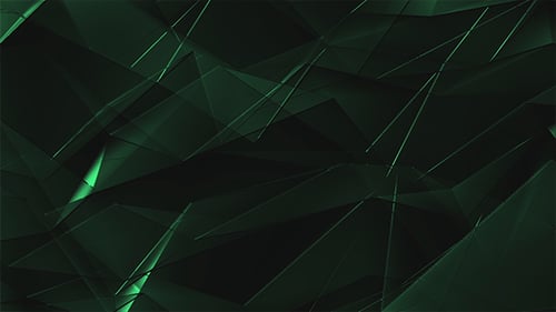 Verre brillant émeraude polygonal