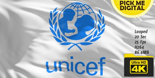 UNICEF Flag Waving Realistic 3D Animation