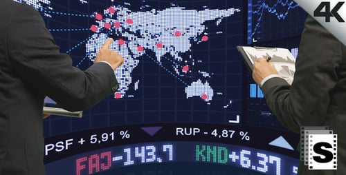Anonymous Businessmen Analyzing Global Stock Market Data