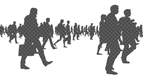 Silhouettes of People Walking Background