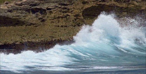 Sea Waves Break Of The Rocky Shore 2