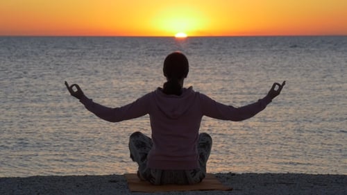 Yoga on the Beach at Sunset