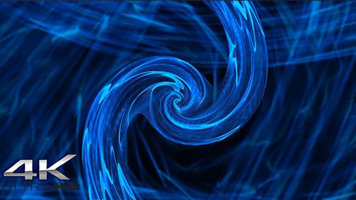Dynamic Abstract Blue Plasma Swirl with Energy Lines Background
