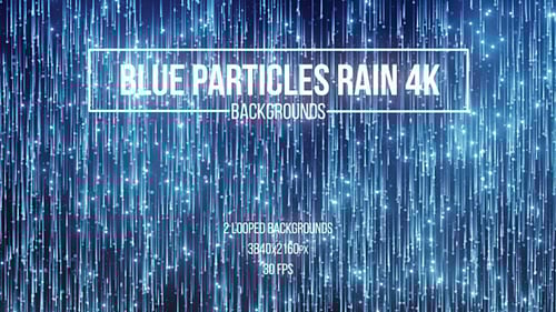 Animated Blue Particles Digital Rain Flow Background