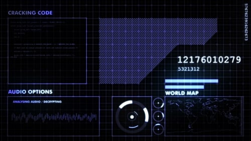 Interface graphique futuriste bleue