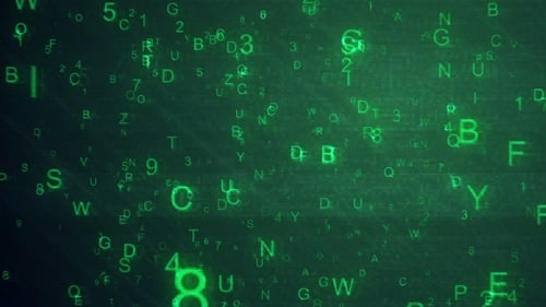 Futuristic Green Digital Matrix Data Stream Loop Background