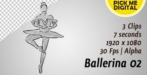 Animated Sketch Ballerina Dance Transition Loop