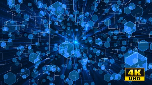 Futuristic Blue Hexagon Network Technology Background