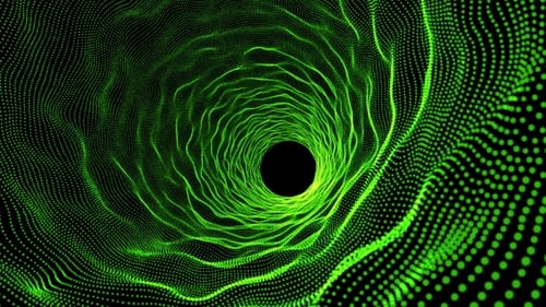 Abstract Motion Green Color Particles