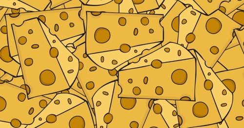 Animated Hand-Drawn Cheese Pieces Seamless Loop Background