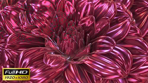 Abstract Pink Metallic Flower Petals Undulating Loop