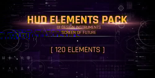 120 HUD UI Interface/ Screen of Future/ Text Placeholder/ Circles/ Markers/ Call-outs/ Line/ Sci-fi