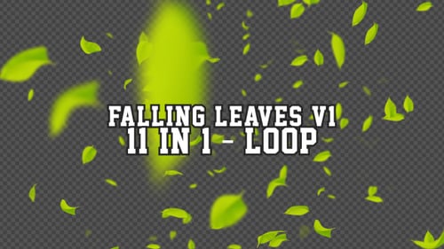 Realistic Falling Green Leaves Overlay