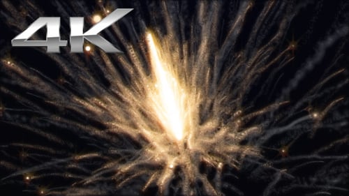Sparkling Golden Firework Energy Burst Loop Background