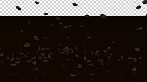 Realistic Falling Coffee Beans with Alpha Channel