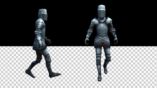 3D Medieval Knight Walking Cycle Animation
