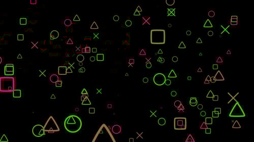 Abstract Floating Geometric Shapes Looping Background Animation