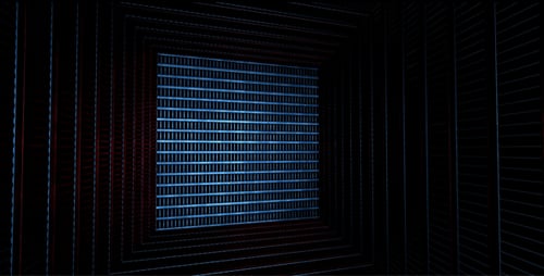 Futuristic Geometric Grid Tunnel Loop Background Animation