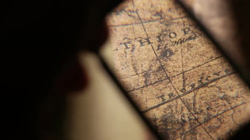 Close Up of an Old Historical Map