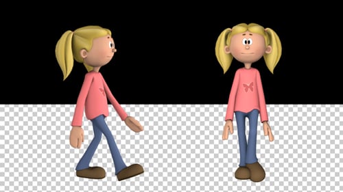 Toon Girl Walking - Escena 2