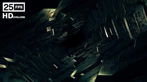 Dark Geometric Tunnel Journey Animated Background