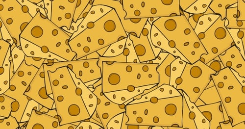 Animated Cartoon Cheese Pieces Loop Background