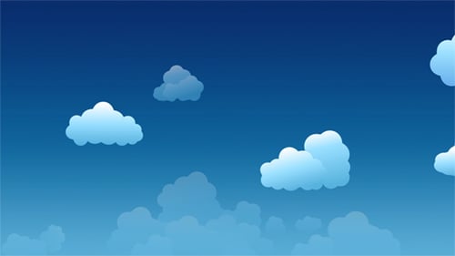 Animated Cartoon Clouds Drifting Across Sky